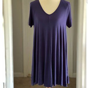 Plus swing dress royal blue 1X vneck
